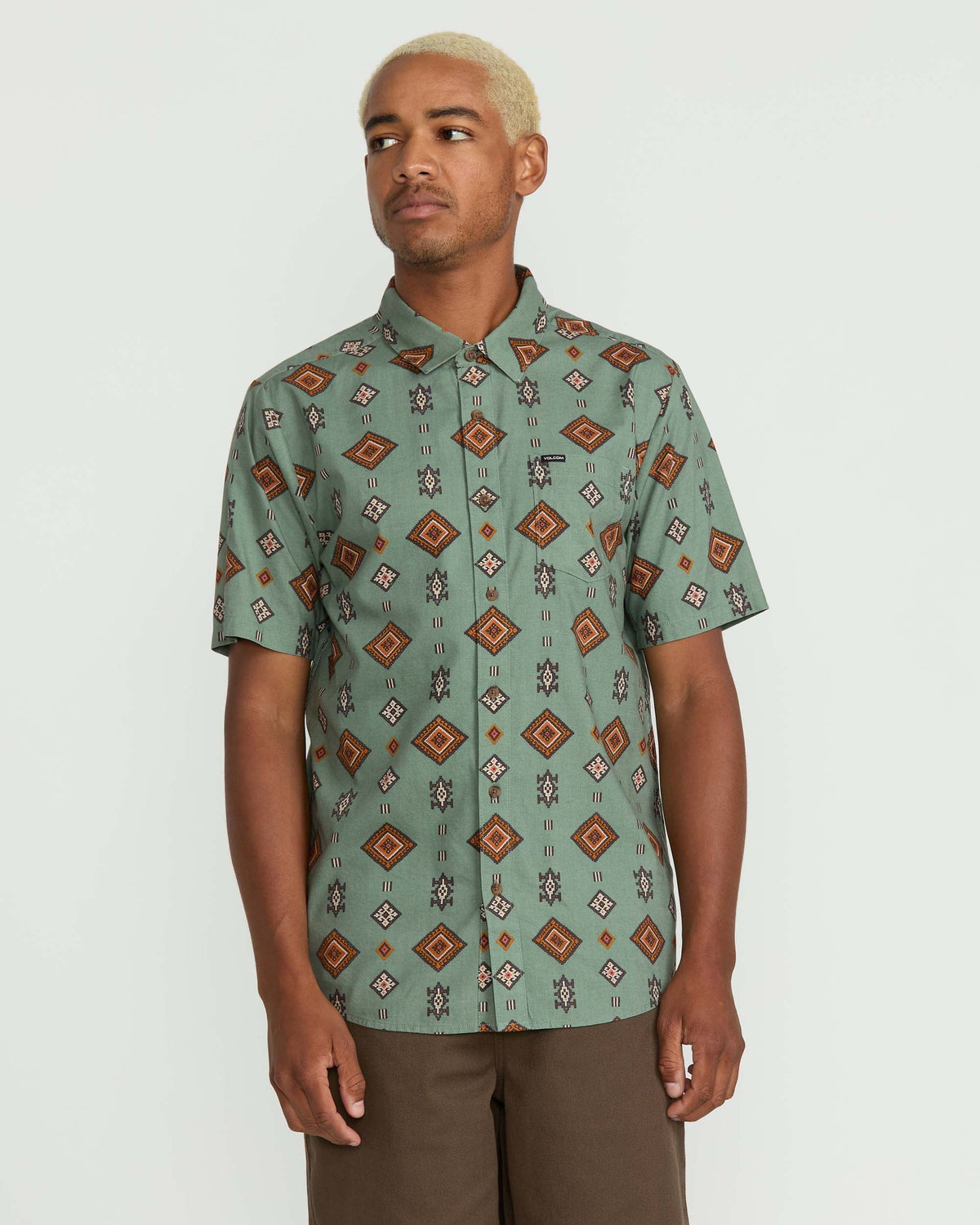 Men's Desert Dobby Short Sleeve Shirt | Volcom Trusted