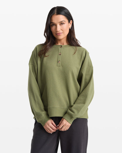 Women's Lived In Fleece Henley | Volcom Smart Buy