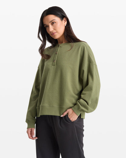 Women's Lived In Fleece Henley | Volcom Smart Buy