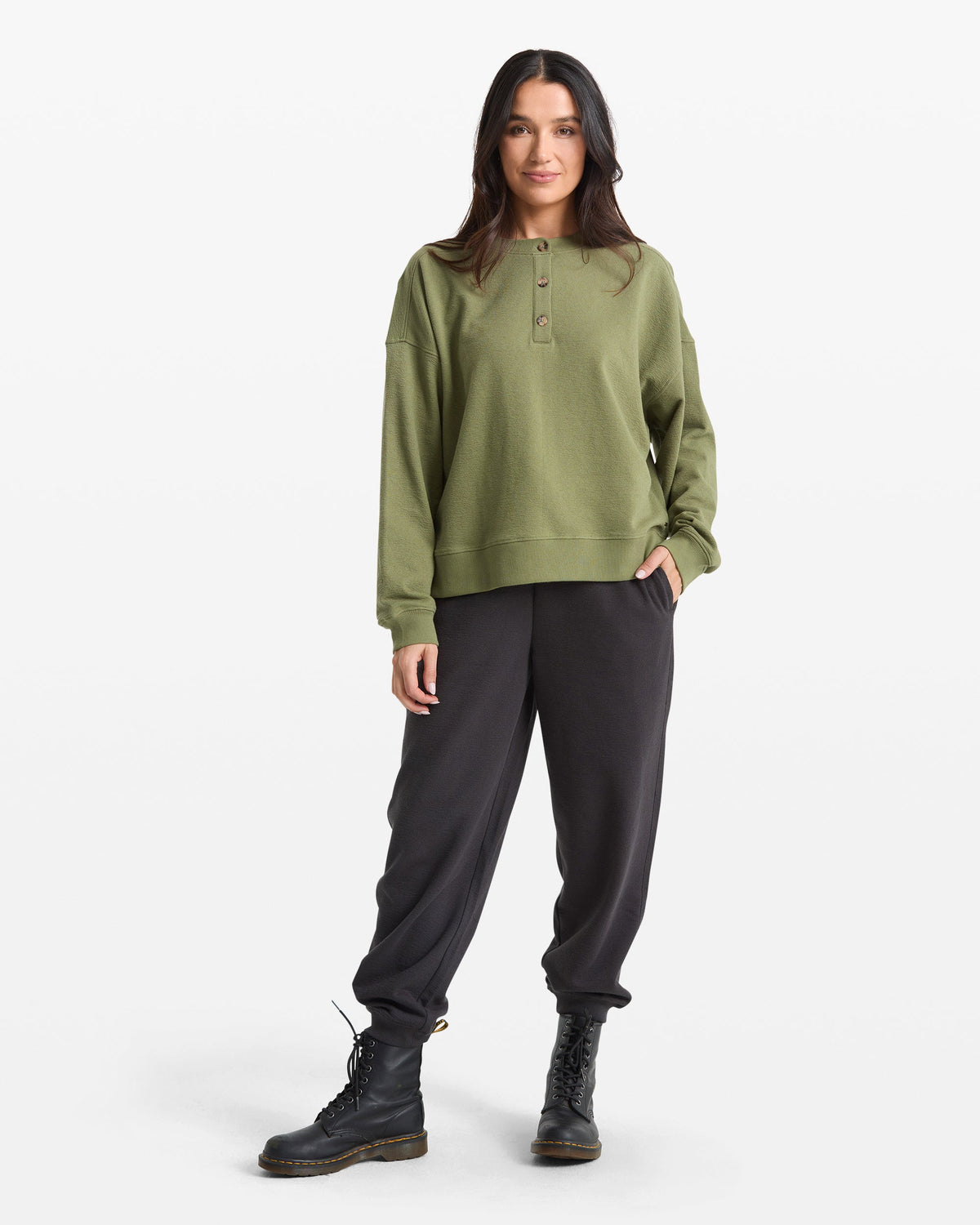 Women's Lived In Fleece Henley | Volcom Smart Buy