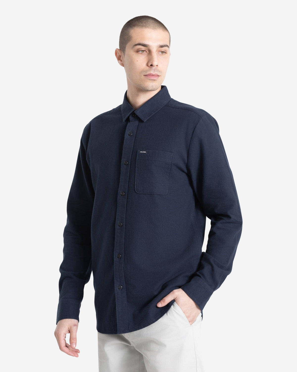 Men's Caden Solid Long Sleeve Shirt | Volcom Latest